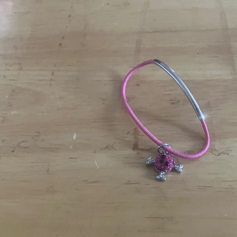 Pink stretch Bracelet with Charm